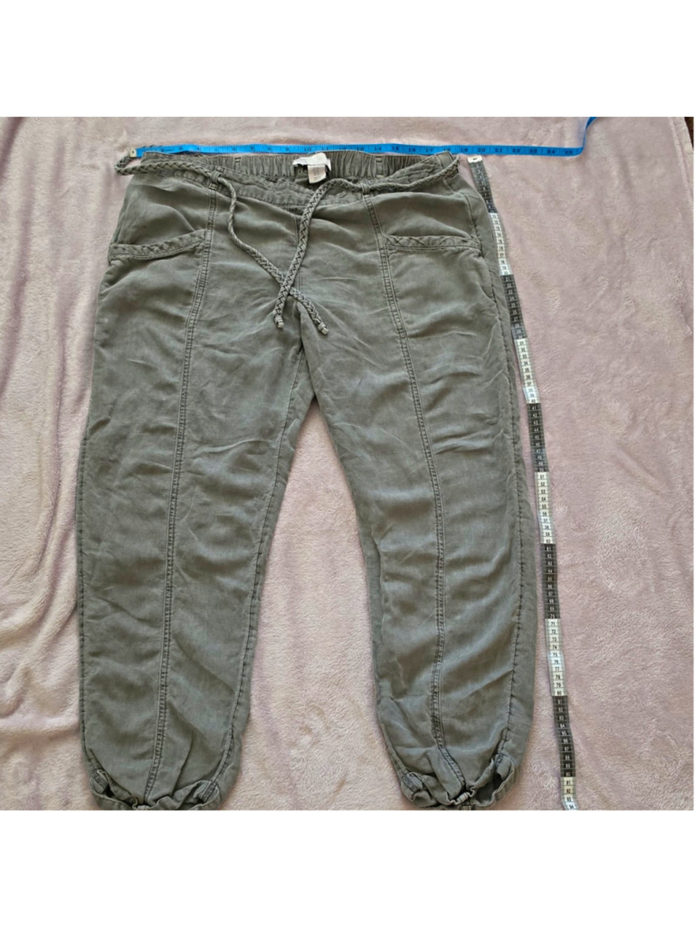 C&C California Women’s Gray Cotton Canvas Jogger Pants Relaxed Fit Pockets XL